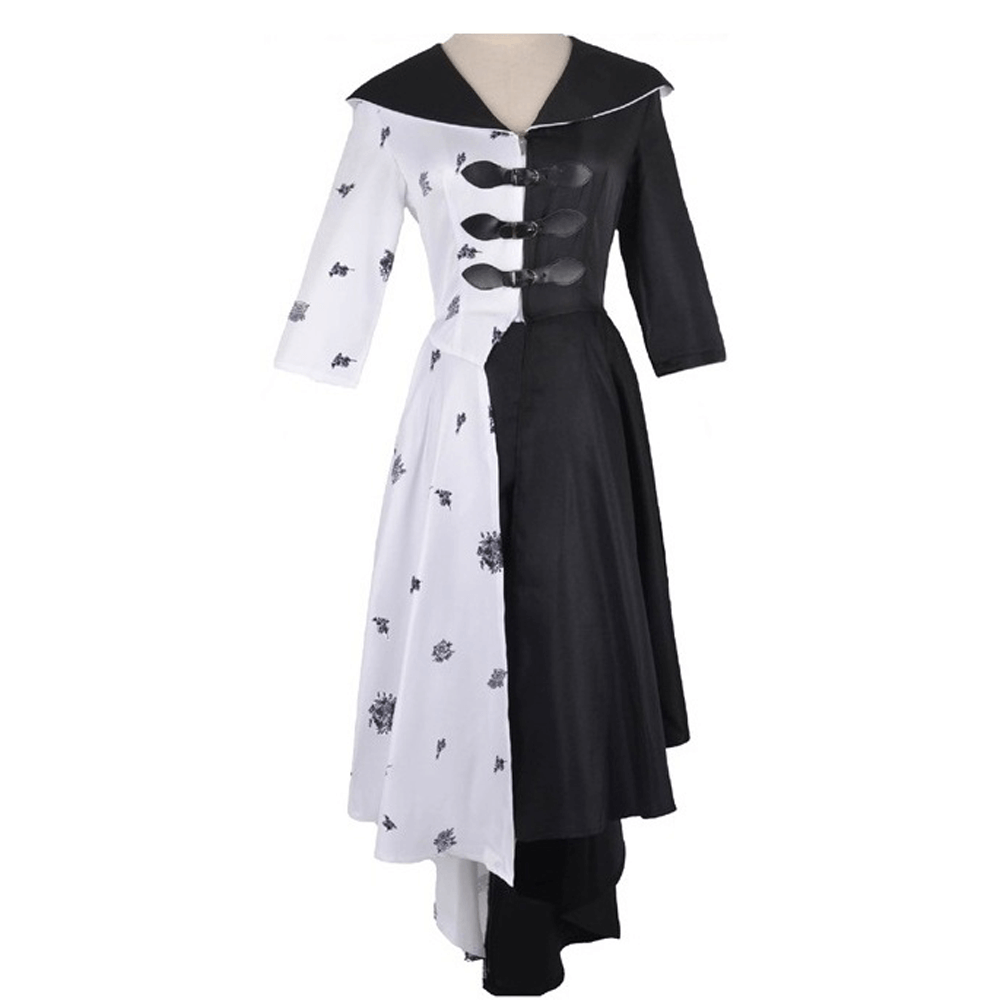 Fashion High Low Dress with A Pair of Gloves For Halloween Cosplay