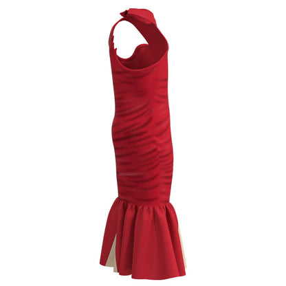 Kids Red Dress Halloween Costume Classic Red Cosplay Dress with Accessories