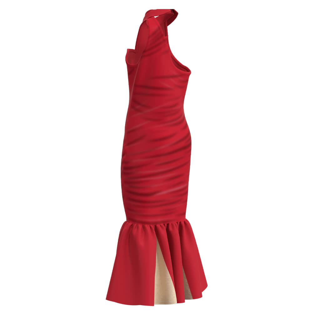 Kids Red Dress Halloween Costume Classic Red Cosplay Dress with Accessories