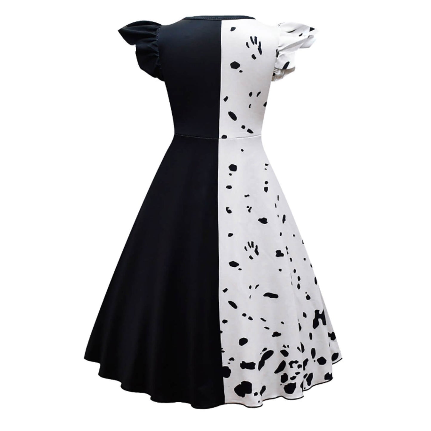 Combinaison d'Halloween noire et blanche pour enfants, costume de cosplay pour garçons et filles