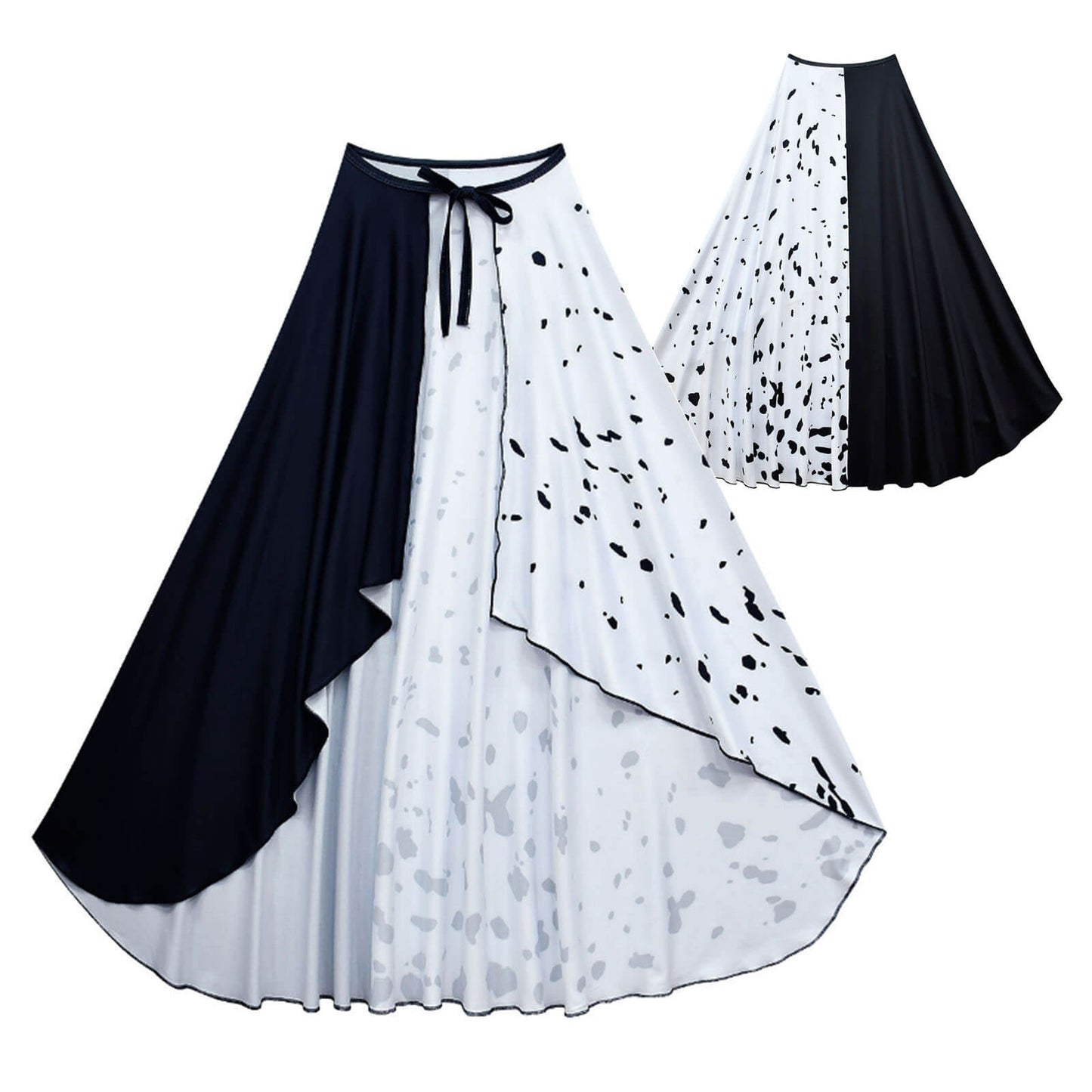 Kids Black/ White Costume Fashion Dress and Accessories Full Set for Girls Halloween Cosplay