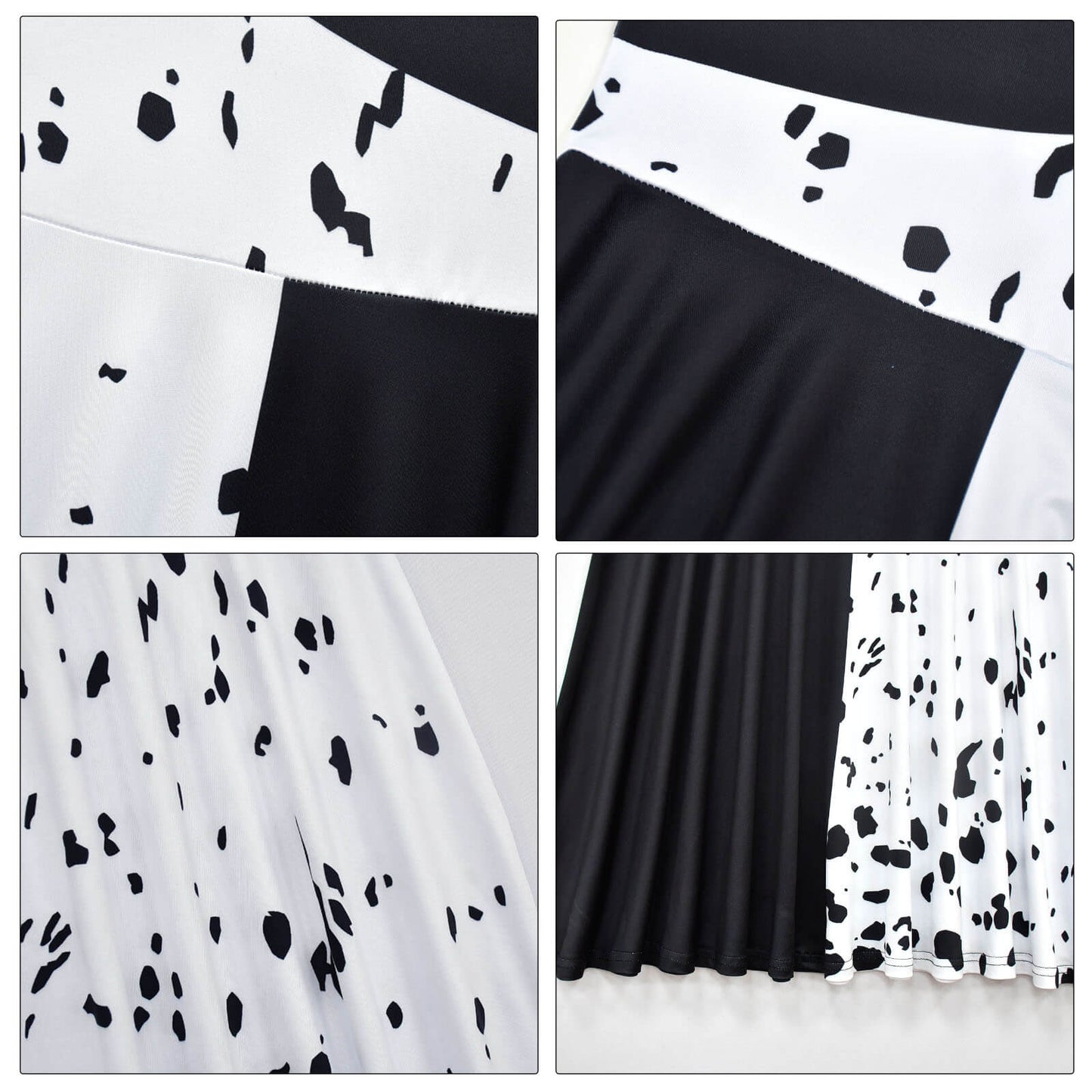 Combinaison d'Halloween noire et blanche pour enfants, costume de cosplay pour garçons et filles