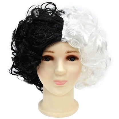 Black and White Dress Halloween Costume with Hood and Gloves