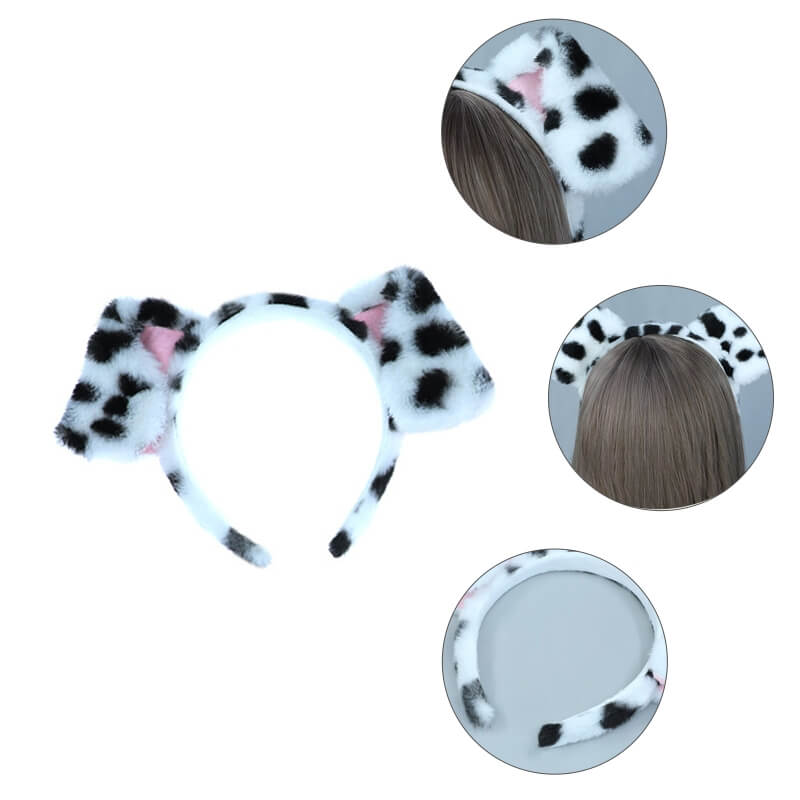 Bandeau Fille avec Oreilles de Chien Serre-tête Moelleux Femme Élastiques Cheveux Doux
