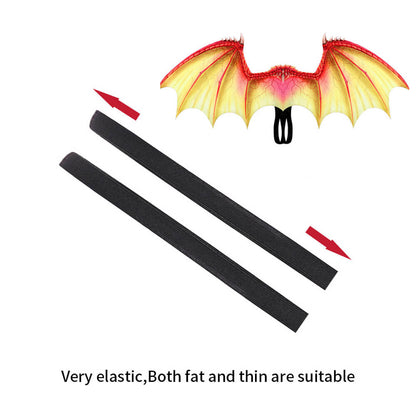 Kids Dragon Wings T-rex PU Mask Set Dinosaur Cosplay Costume Props for Halloween Dress Up