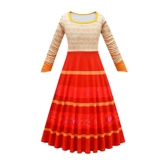 Kids Dolores Dress Magic Family Madrigal Cosplay Costume Girls A-line Swing Princess Dress