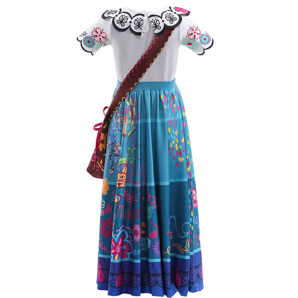 Kids Mirabel Dress with Bag and Wig Glasses Mirabel Mardrigal Party Carnival Halloween Costume