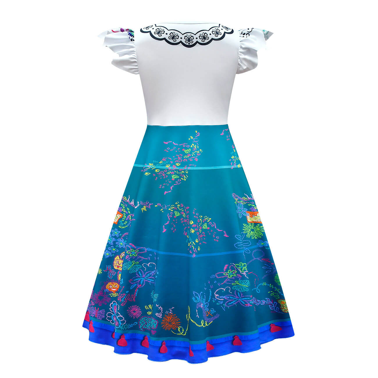 Girls Mirabel Madrigal Dress High Low Iregular Hem Fashion Costume for Kids
