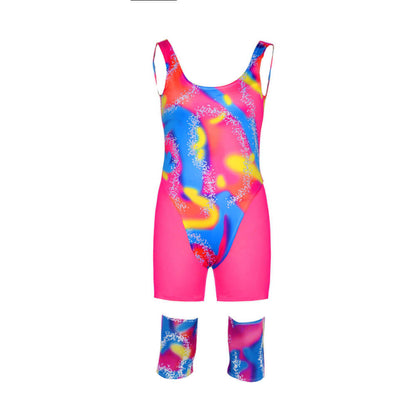 Kids Roller Skater Outfit Boys and Girls 80s Retro Workout Halloween Costume