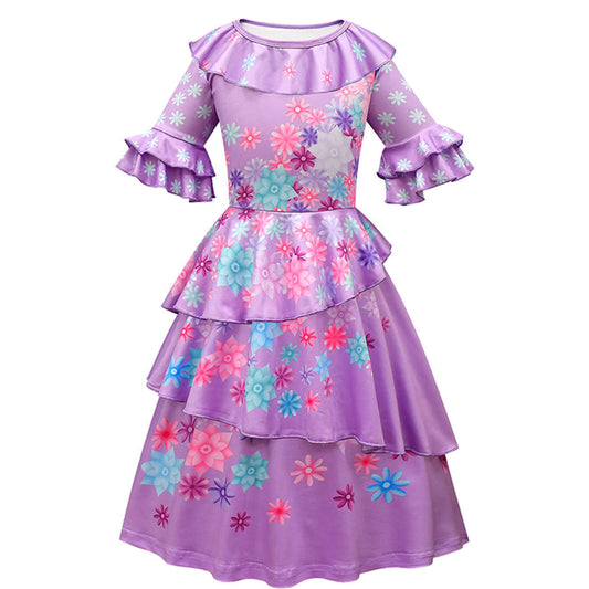 Girls Isabela Dress Flower Princess Isabela Madrigal Cosplay Costume