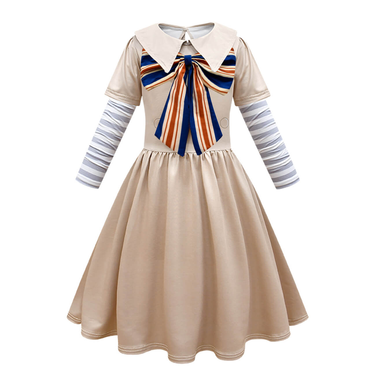 Girls M3GAN Dress Costume Horror Movie M3GAN Dress for Kids Halloween Robot Doll Cosplay Outfit Wig Full Set