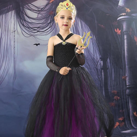 Girls Ursula Costume Little Mermaid Sea Witch Ursula Tutu Dress