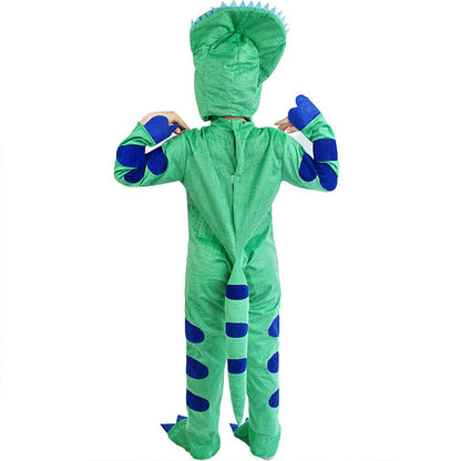 Child Triceratops Costumes Kids Dinosaur Jumpsuit Helmet Suit Halloween Costume for Boys Girls 3-12Y