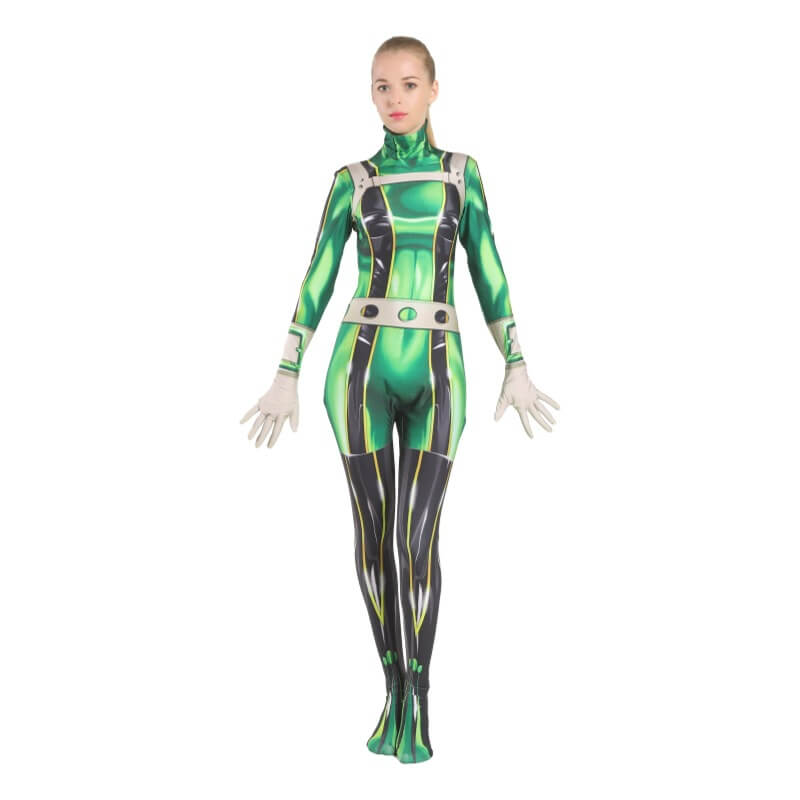 Tsuyu Asui Costume Froppy Cosplay Combinaison Verte Fête Carnaval Halloween