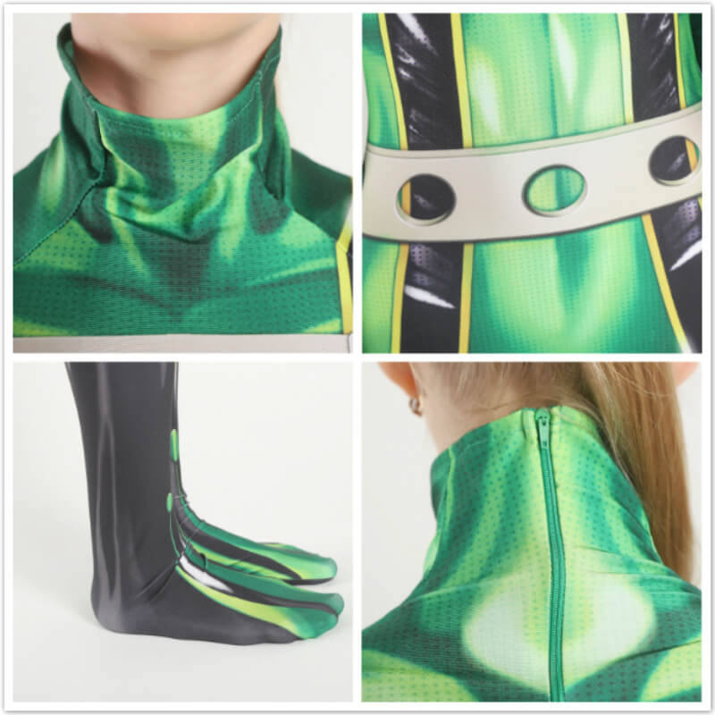 Tsuyu Asui Costume Froppy Cosplay Combinaison Verte Fête Carnaval Halloween