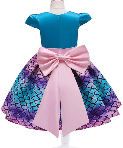 Robe sirène pour enfants, costume de cosplay de la Princesse Ariel, costume de fée pour fête d'été 3-11 ans