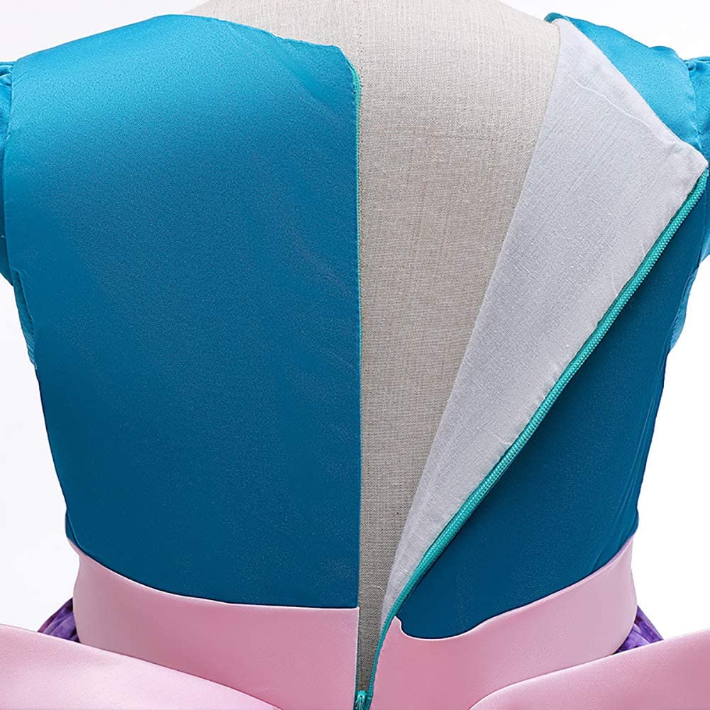 Robe sirène pour enfants, costume de cosplay de la Princesse Ariel, costume de fée pour fête d'été 3-11 ans