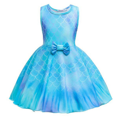 Robe de sirène pour enfants Robe de princesse des mers pour filles Robe de fête arc-en-ciel pour se déguiser