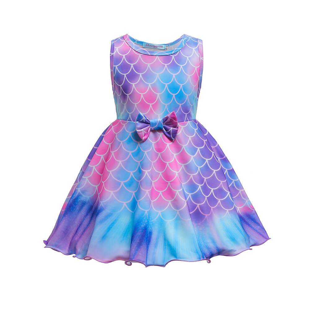 Robe de sirène pour enfants Robe de princesse des mers pour filles Robe de fête arc-en-ciel pour se déguiser