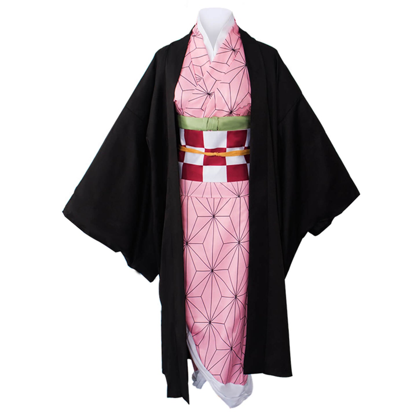 Nezuko Kamado Costume Halloween Cosplay Dress Outfit Full Set For Kids and Adult