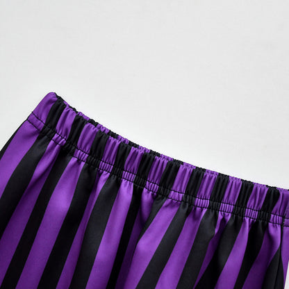 Wednesday School Uniform Girls Nevermore Academy Costume Wednesday Pleated Skirt Stripes Outfit for Halloween Party