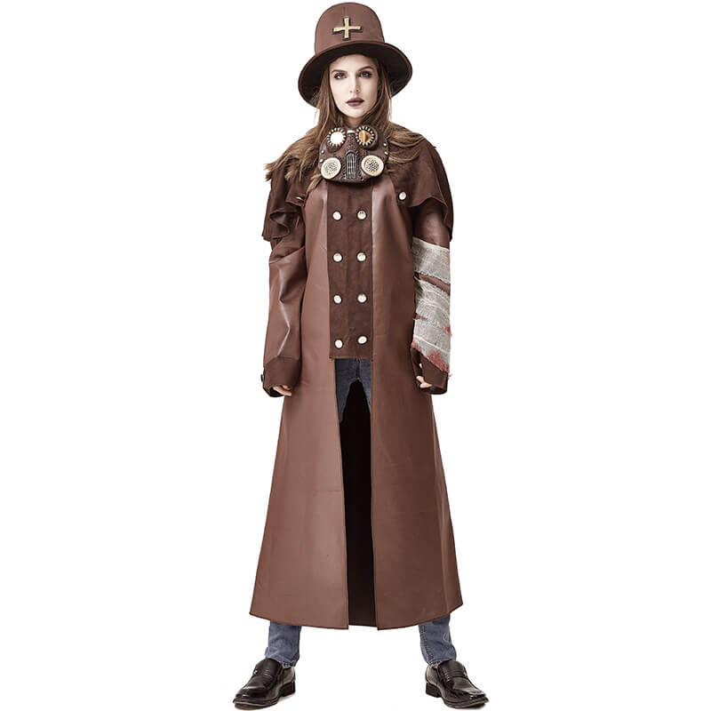 Déguisement de médecin de la peste pour Halloween - Tenue Steampunk pour femmes et hommes
