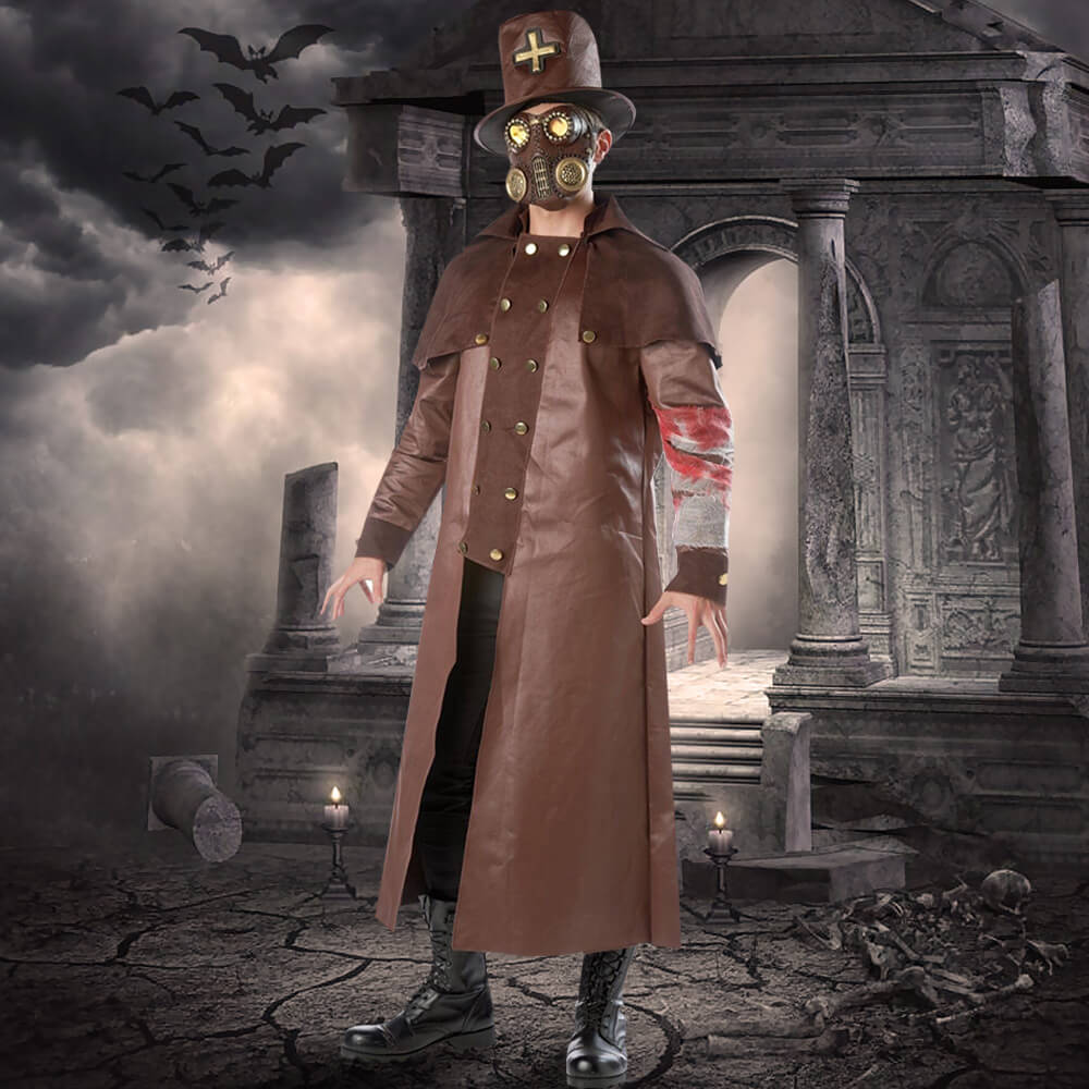 Déguisement de médecin de la peste pour Halloween - Tenue Steampunk pour femmes et hommes