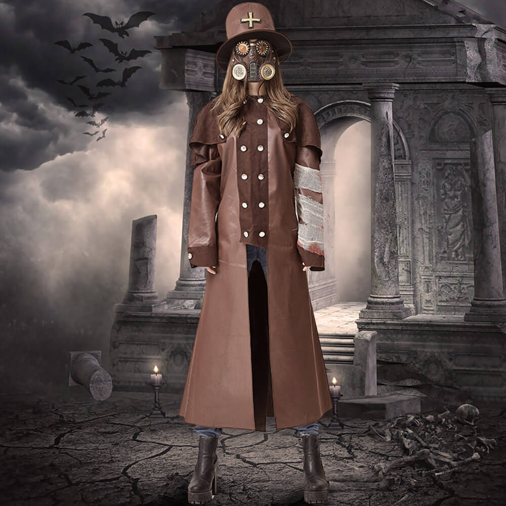 Déguisement de médecin de la peste pour Halloween - Tenue Steampunk pour femmes et hommes
