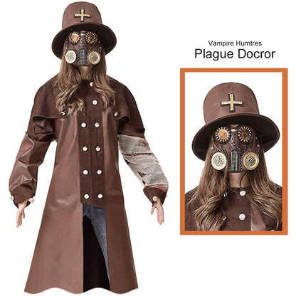 Déguisement de médecin de la peste pour Halloween - Tenue Steampunk pour femmes et hommes