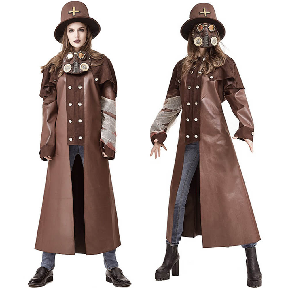 Déguisement de médecin de la peste pour Halloween - Tenue Steampunk pour femmes et hommes