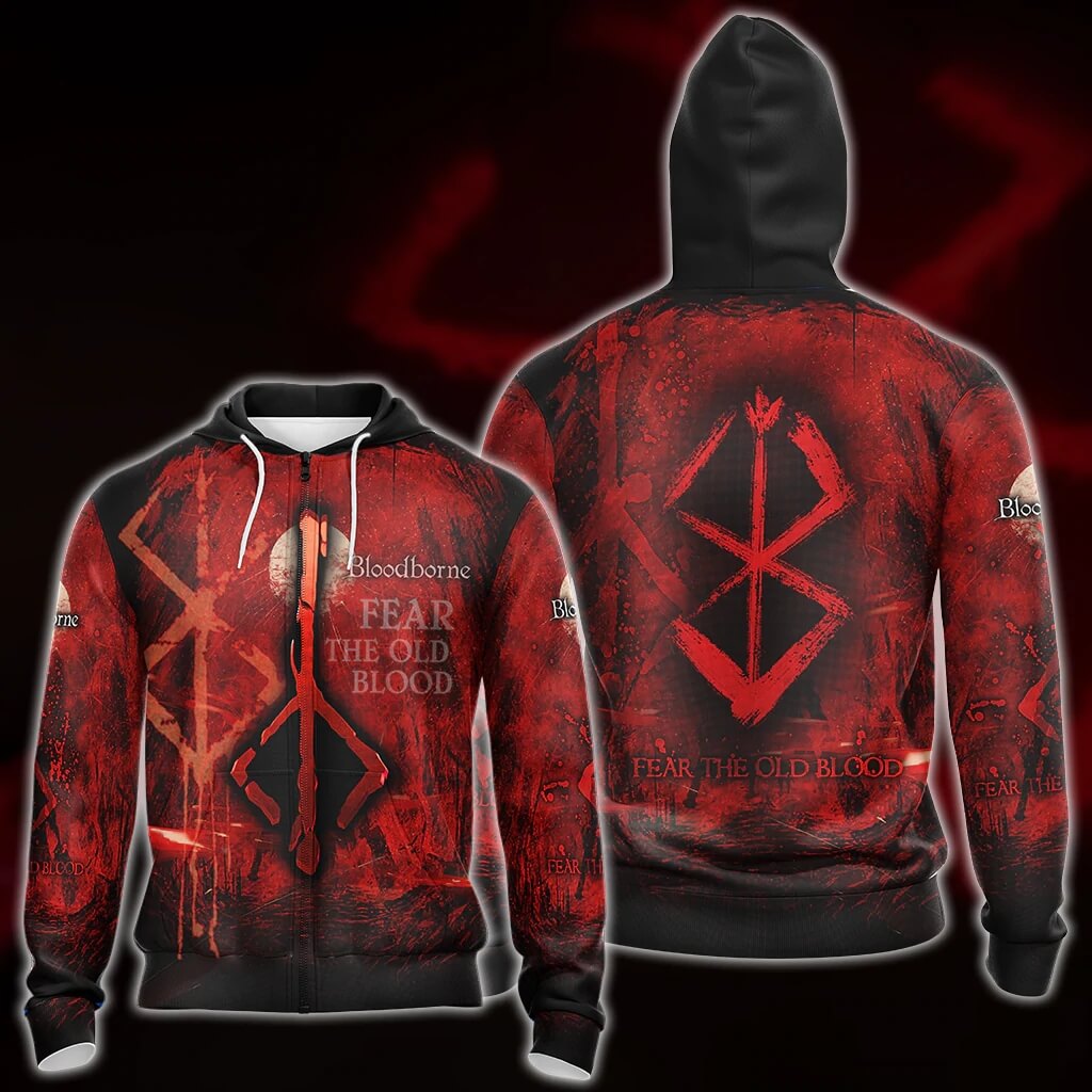 Sweat-shirt à capuche et T-shirt à motif de la ville rouge Bloodborne pour hommes