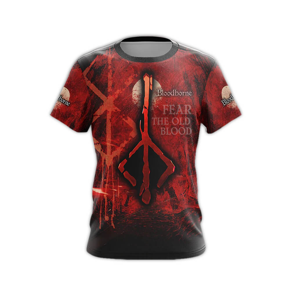 Sweat-shirt à capuche et T-shirt à motif de la ville rouge Bloodborne pour hommes