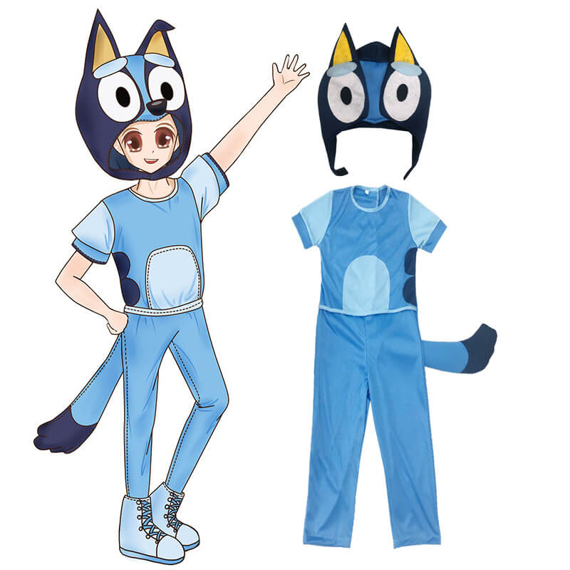 Combinaison de déguisement pour enfants Masque de dessin animé Ensemble complet pour garçons filles Halloween Cosplay