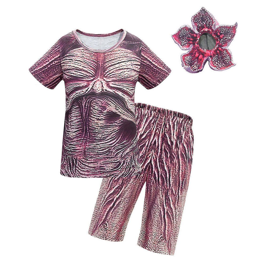 Conjunto de mono de disfraz de piraña de monstruo de Halloween para niños