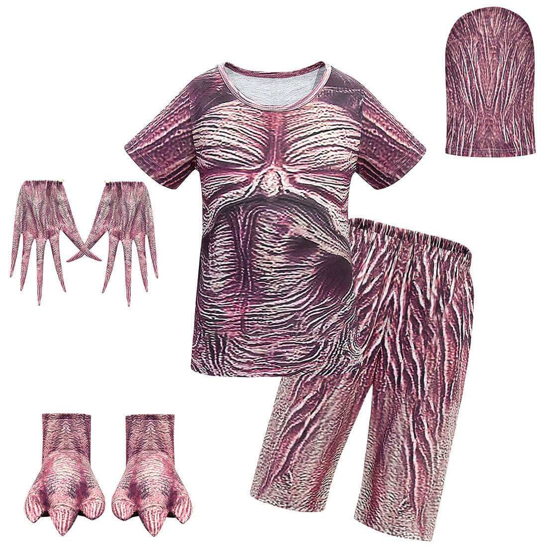 Conjunto de mono de disfraz de piraña de monstruo de Halloween para niños
