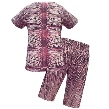 Conjunto de mono de disfraz de piraña de monstruo de Halloween para niños