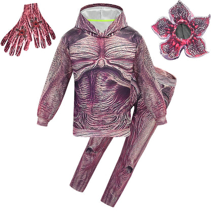 Conjunto completo de Sudadera y Pantalones de Disfraz de Demogorgon para Niños Halloween Cosplay