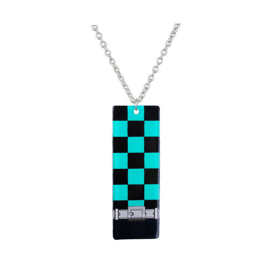 Tanjiro Kamado Necklace with Pendant Alloy Nezuko Necklace Cosplay Accessory for Men Women Boys Girls