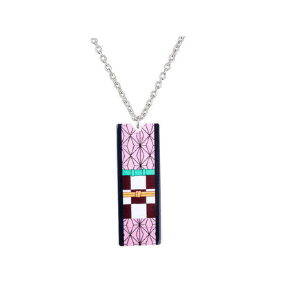 Tanjiro Kamado Necklace with Pendant Alloy Nezuko Necklace Cosplay Accessory for Men Women Boys Girls