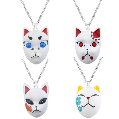 Tanjiro Kamado Necklace with Pendant Alloy Nezuko Necklace Cosplay Accessory for Men Women Boys Girls
