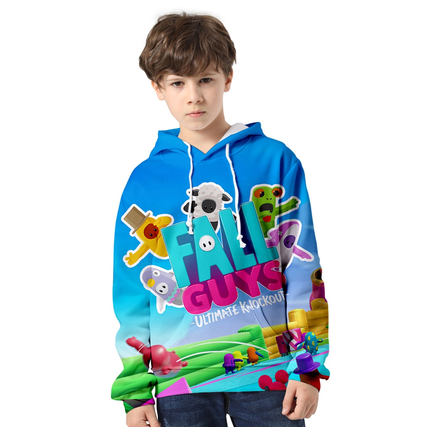 Kids and Teens Fall Guys Hoodie Ultimate Knockout Fall Guys Video Game Sweatshirt