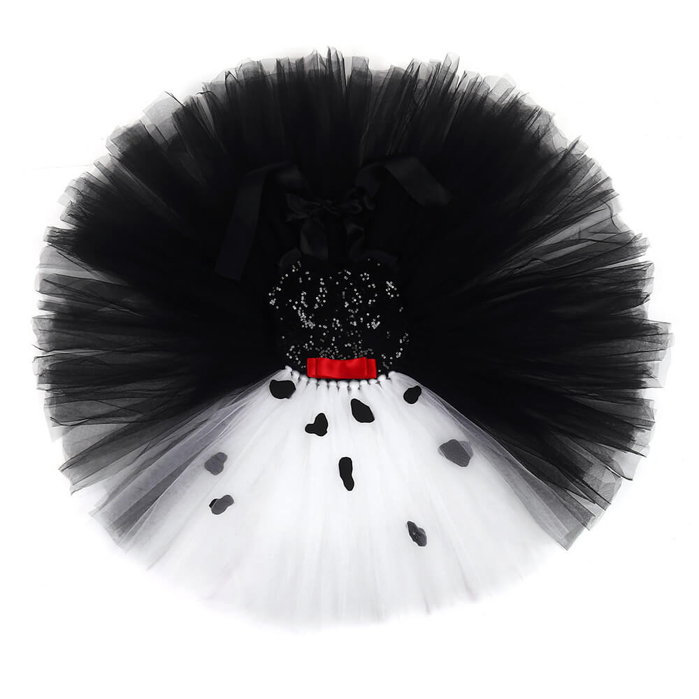 Robe de Soirée sans Manches à Épaule Dénudée avec Accessoires de Costume de Sorcière Blanc/Noir pour Filles pour Halloween Carnaval
