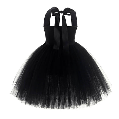 Grils White/Black Witch Costume One Shoulder Sleeveless Evening Dress with Accessories for Halloween Carnival