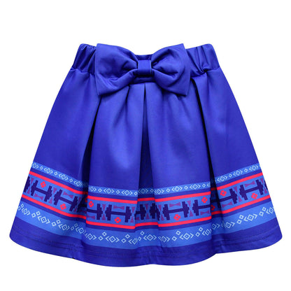 Girls Madrigal Costume White T-shirt Blue Skirt Suit for Kids Age 2+