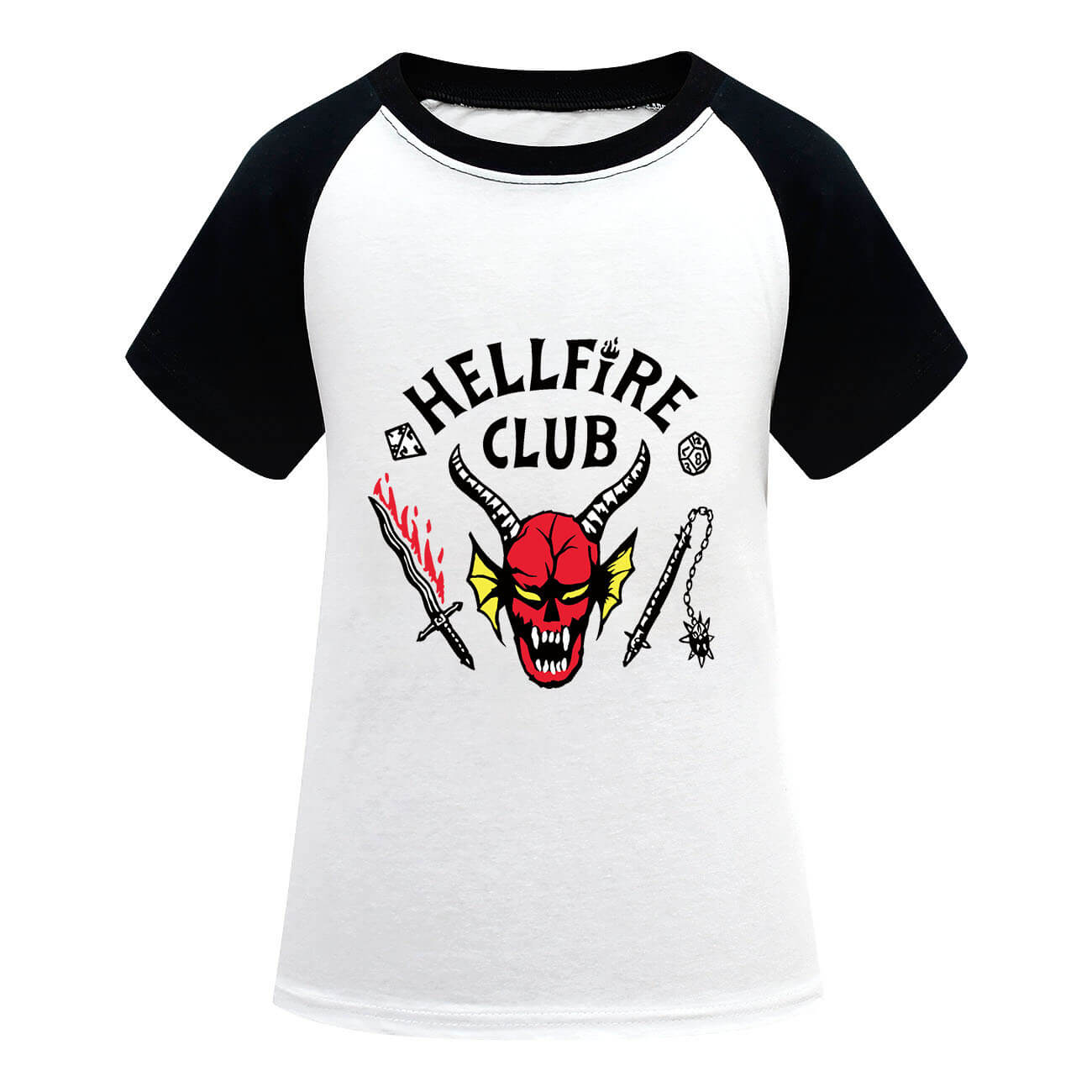 T-shirt Enfants Hellfire Club Démogorgon Manches Courtes Sweat Cosplay pour Garçons et Filles