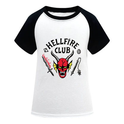 T-shirt Enfants Hellfire Club Démogorgon Manches Courtes Sweat Cosplay pour Garçons et Filles