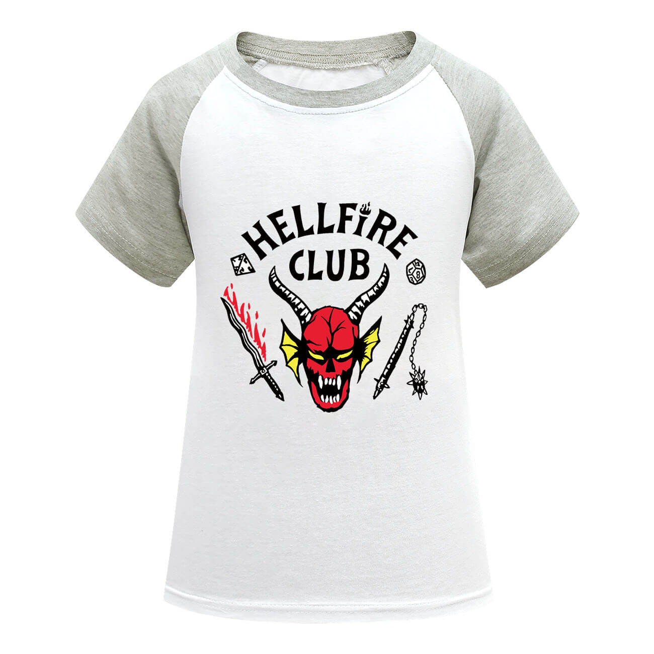 T-shirt Enfants Hellfire Club Démogorgon Manches Courtes Sweat Cosplay pour Garçons et Filles