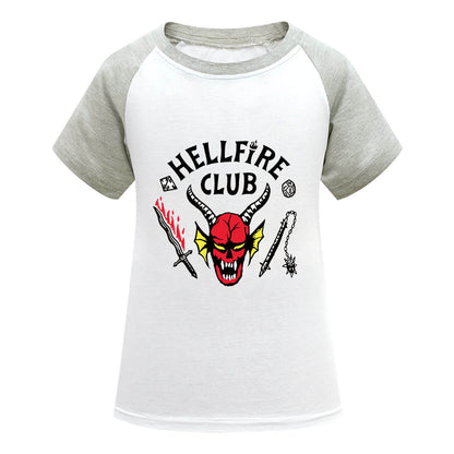 T-shirt Enfants Hellfire Club Démogorgon Manches Courtes Sweat Cosplay pour Garçons et Filles