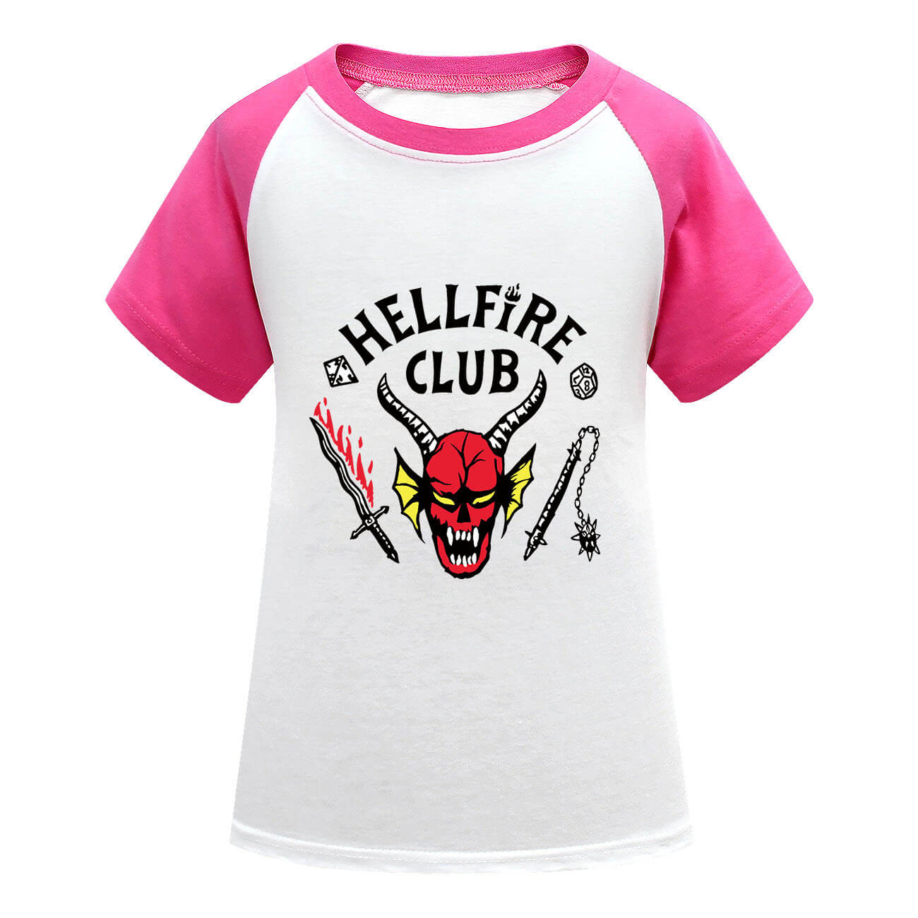T-shirt Enfants Hellfire Club Démogorgon Manches Courtes Sweat Cosplay pour Garçons et Filles