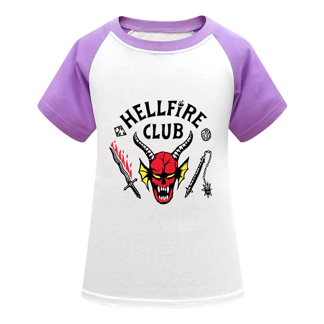 T-shirt Enfants Hellfire Club Démogorgon Manches Courtes Sweat Cosplay pour Garçons et Filles